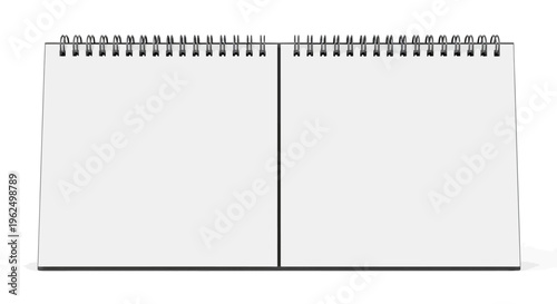 A blank spiral bound notepad on white.