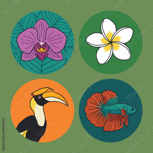 Tropical Flora and Fauna Collection.
