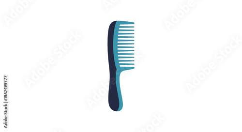 Blue wide-tooth comb in minimalistic style with bright lighting on plain background for hair care