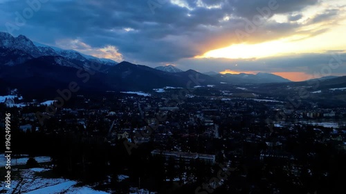 sunset over the mountains