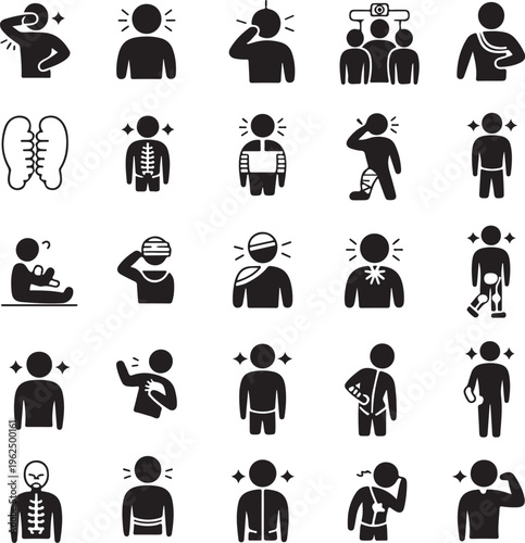 injury and body pain icons