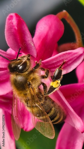 bee on pink flower