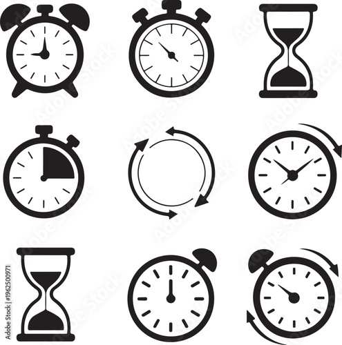 time clock watch icon vector