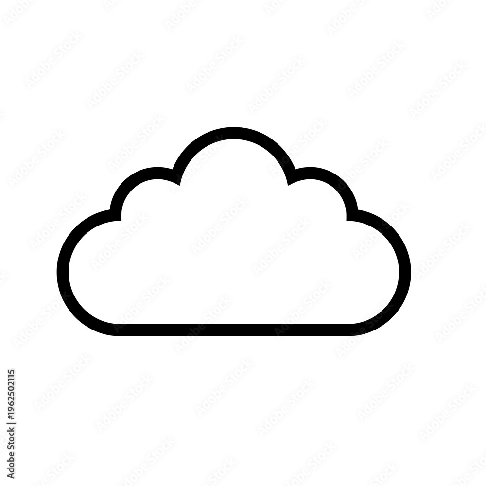 Fototapeta premium A simple black cloud icon on a white background
