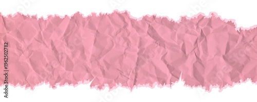 Border ripped cardboard with torn edges of pink paper. Rip crumpled poster. Piece pad texture with wrinkle frame page and rose tear note. Realistic crumble border bg with torn edges for collage