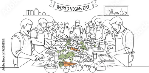 World Vegan Day celebration with diverse group of people