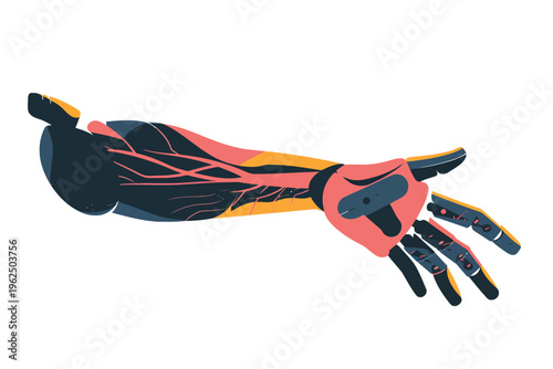 arm prosthetics stock image isolated vector style