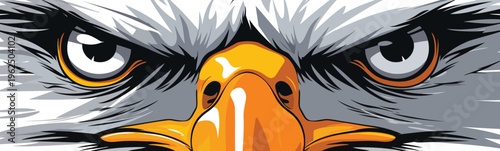 Close-Up of an Eagles Fierce Gaze isolated vector style