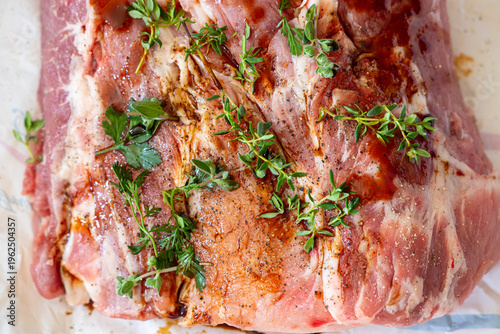 raw meat in a marinade