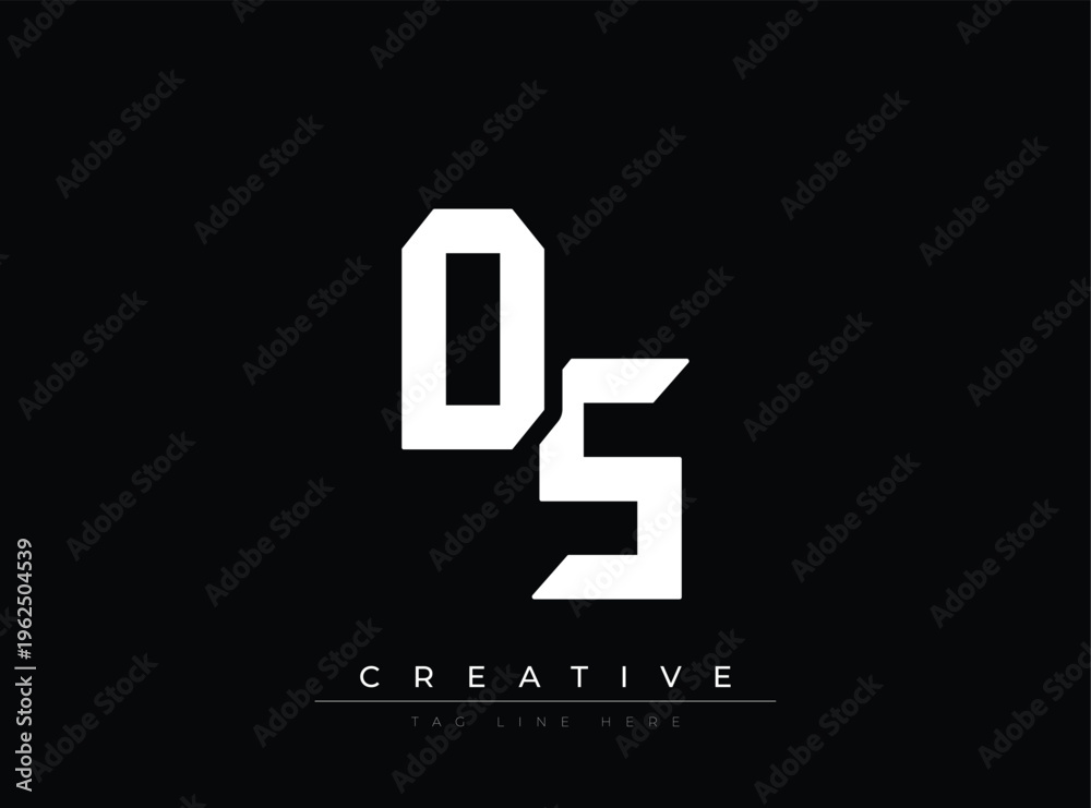 Fototapeta premium Modern stylized number five logo design with creative tagline placeholder