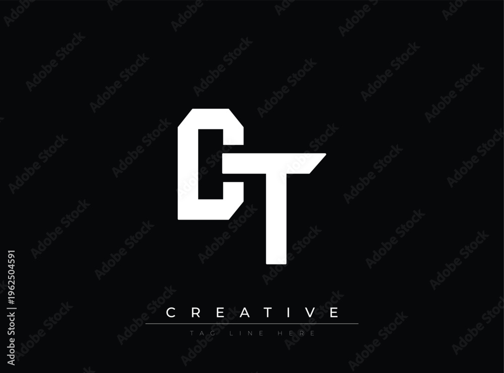 Fototapeta premium Modern Minimalist Logo Design Featuring Bold White Letters On Dark Background