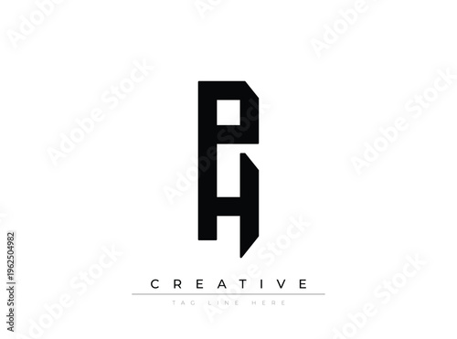 Modern stylized monogram logo with creative tagline placeholder design
