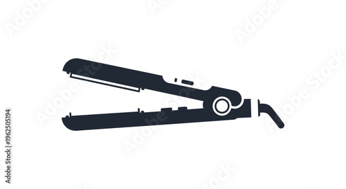 Hair straightener in minimalist flat design for beauty and hair care
