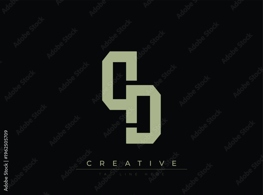Fototapeta premium Modern geometric logo design featuring stylized letters with creative tagline placeholder