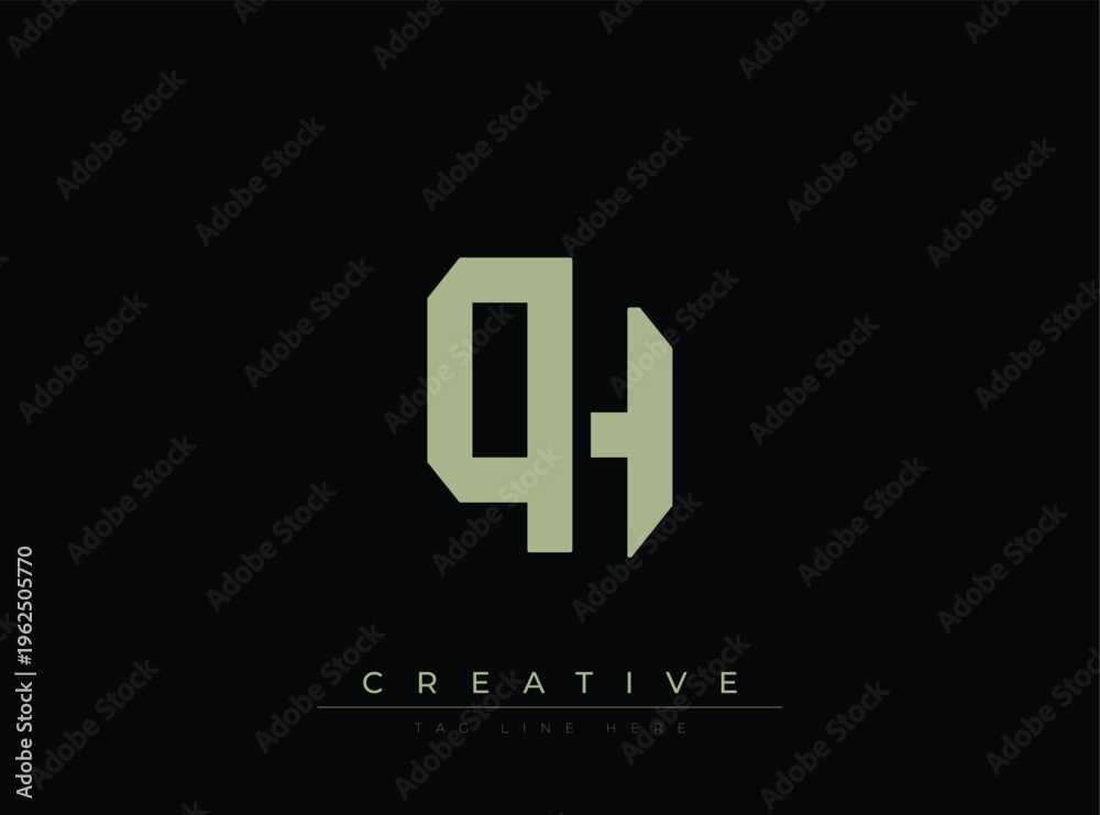 Obraz premium Modern geometric logo design featuring stylized letter Q with creative tagline placeholder