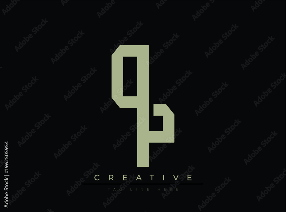 Fototapeta premium Modern geometric logo design featuring stylized letter P with creative tagline placeholder
