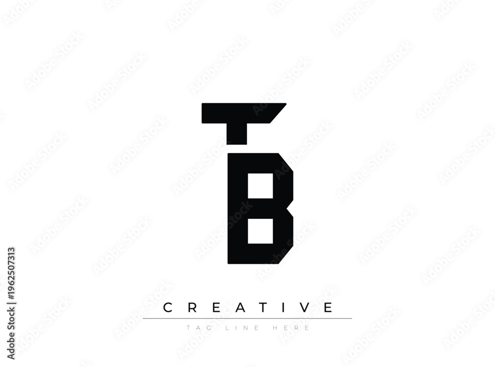 Fototapeta premium Modern monogram logo featuring bold geometric letters with creative tagline placeholder