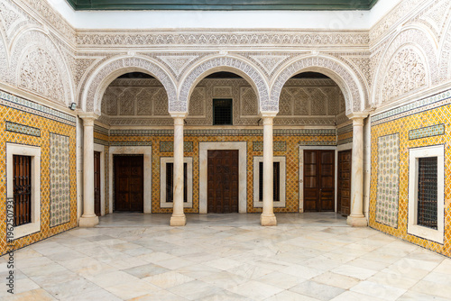 in the beautiful streets of tunisian old town, medina, city center
