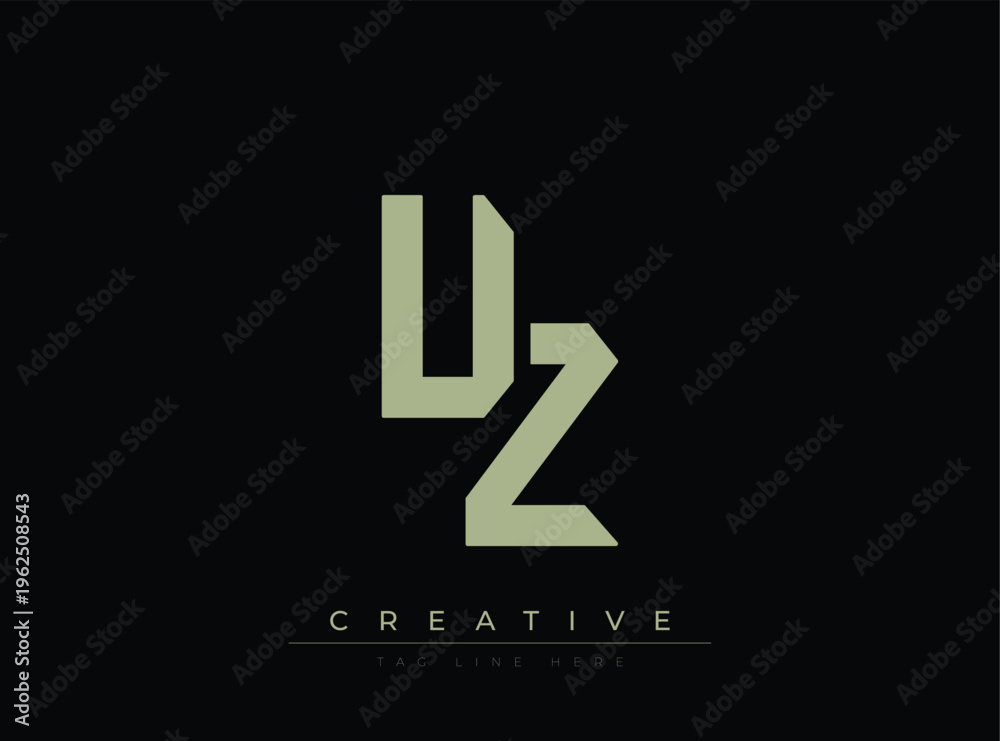 Obraz premium Modern Minimalist Logo Design Featuring UZ Lettering With Creative Tagline