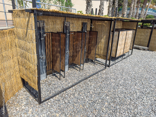 Summer beach outdoor shower stations