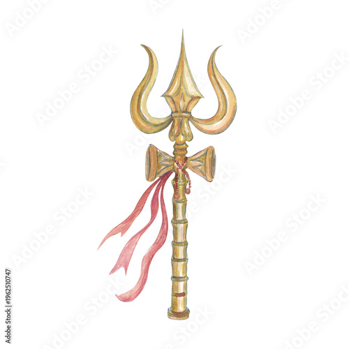 Konstfotografi Watercolor illustration inspired by Hindu spirituality and yoga, featuring the d