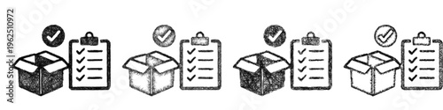 Sketch order fulfillment icon design set
