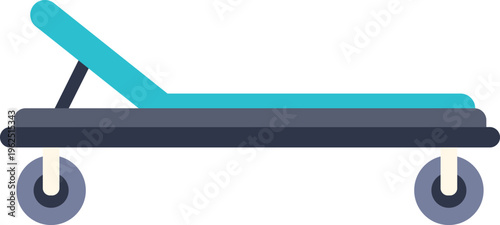 Medical gurney with wheels and an adjustable back aiding patient transport in healthcare