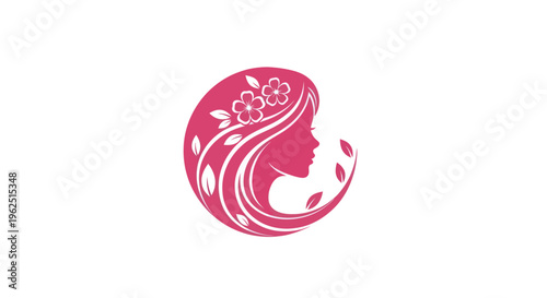 Woman silhouette with floral design