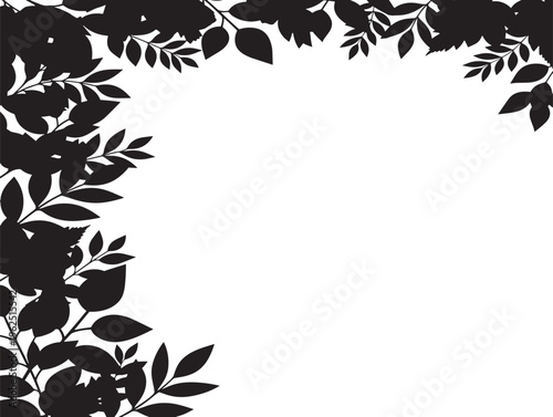 Leaf border silhouette sophisticated botanical frame for stylish compositions 