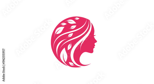 Woman silhouette with floral hair design