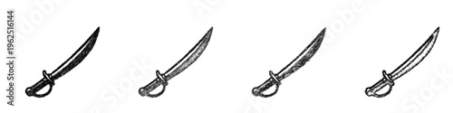 Sketch saber icon design set