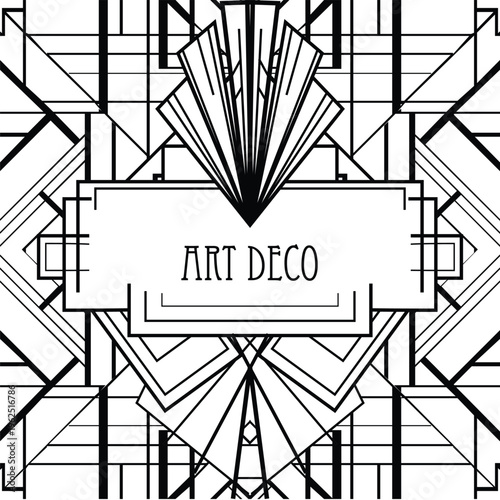 Black and white vector illustration of a seated flapper girl in 1920s style, wearing vintage lingerie. Elegant line art artwork presented in two design variations, inspired by Art Deco and retro