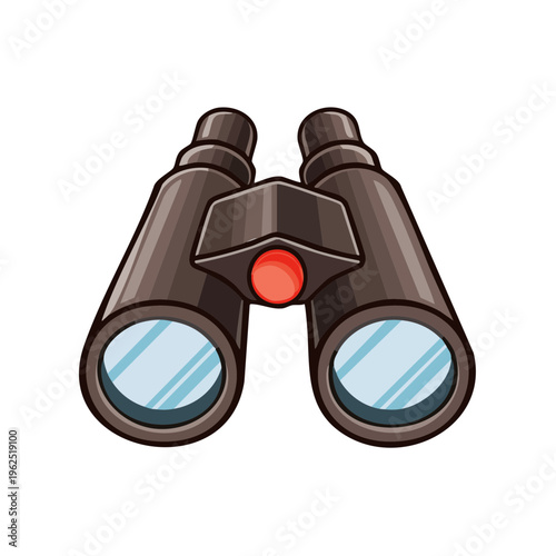 A pair of cartoon binoculars with a simple design, ready for observation