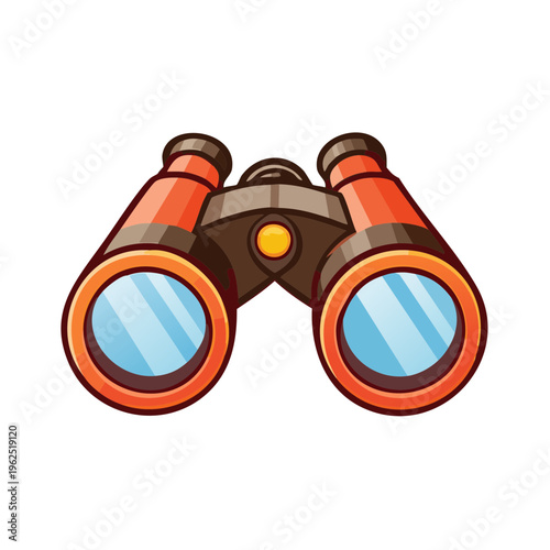 Close-up illustration of binoculars ready for discovery