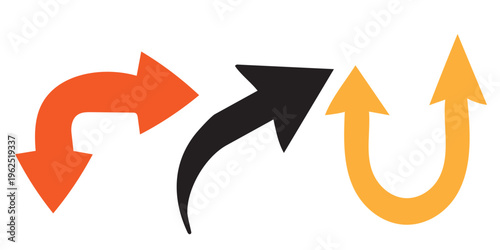 Free Download Three arrows pointing in different directions on a white background - GFXLoad