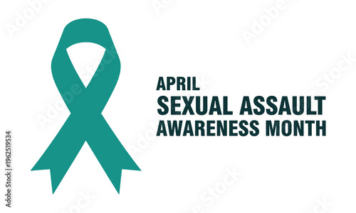 Sexual assault awareness month teal ribbon logo
