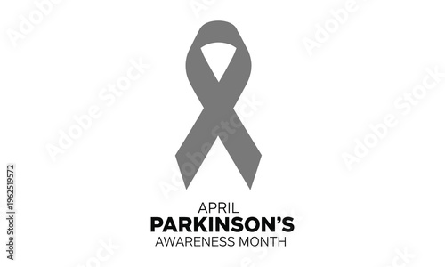 Parkinson's awareness month grey ribbon logo
