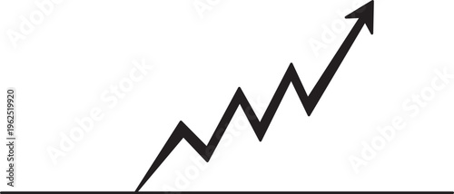 Bold black rising arrow graph representing positive financial outcomes