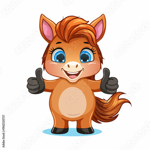 niedliches Pony Daumen hoch