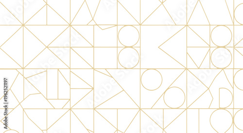 Abstract geometric pattern with subtle golden lines on white background minimalist