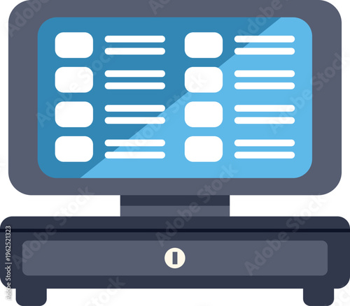Cash register showing digital interface for sales and transactions