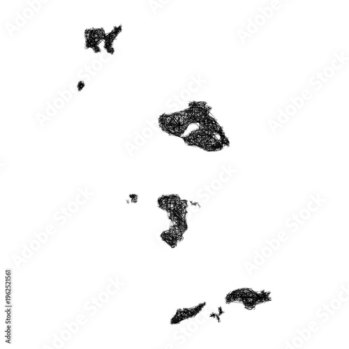 Sketch North Aegean outline map design