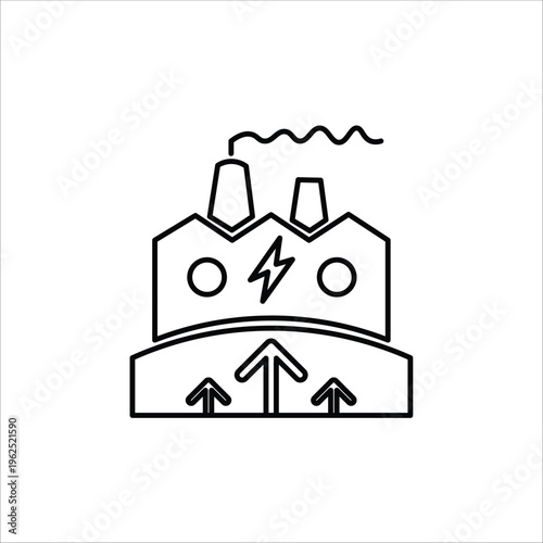 geothermal icons. simple line vector illustration
