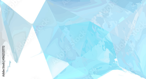 Abstract geometric shapes in cool blue and white tones representing digital art