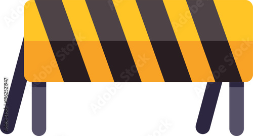 Construction barrier blocking access and providing a warning for onlookers