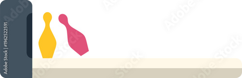 Bowling pins falling on a lane, illustrating a game of bowling