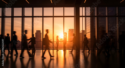 Cinematic Skyscraper Sunset – Long-Exposure Interior View Through Glass Walls