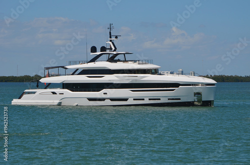 Luxury Mega Motor Yacht Cruising on the Florida Intracoastal Waterway