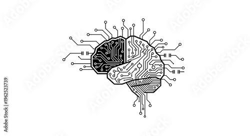 Electronic brain composed of circuit components in monochrome