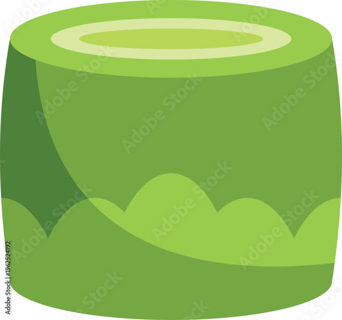 Green matcha flavored marshmallow snack with light green pattern